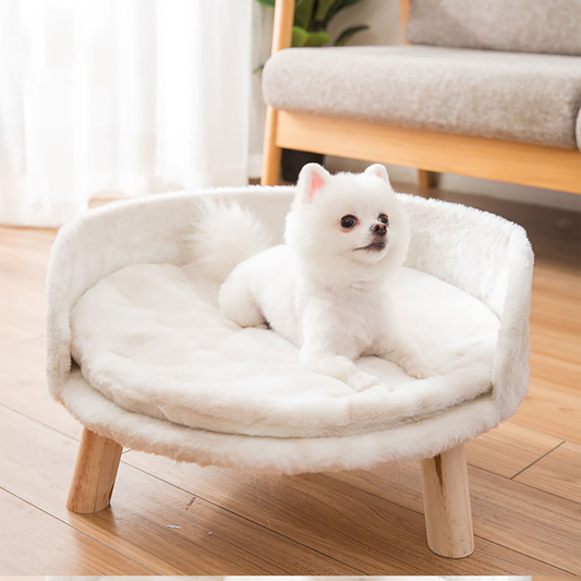 Pet Sofa Bed Raised Cat Chair with Removable Cushion